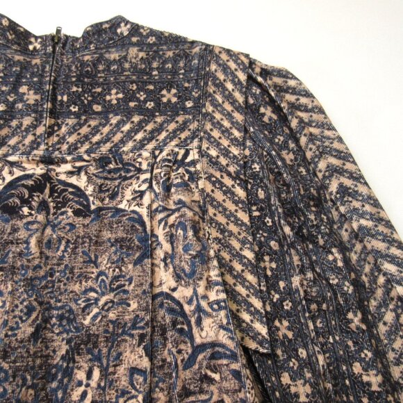 NWT Ulla Johnson Parker Pleated Printed Cotton-Corduroy Blouse in Twilight 2 - Picture 10 of 11